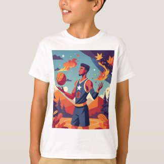 Basketboll i fallet t shirt