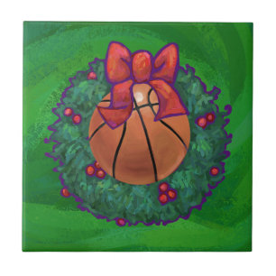 Basketboll i julfransen kakelplatta