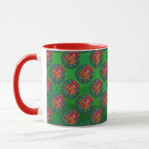 Basketboll i julfransen mugg