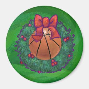 Basketboll i julkrans magnet