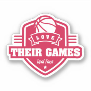 Basketboll i Kärlek deras spel med många team Färg Klistermärken