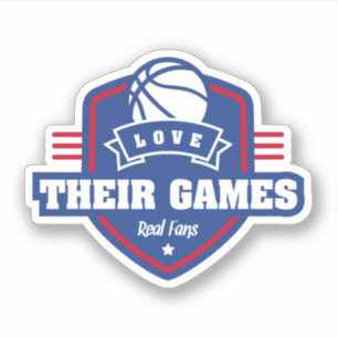 Basketboll i Kärlek deras spel med många team Färg Klistermärken