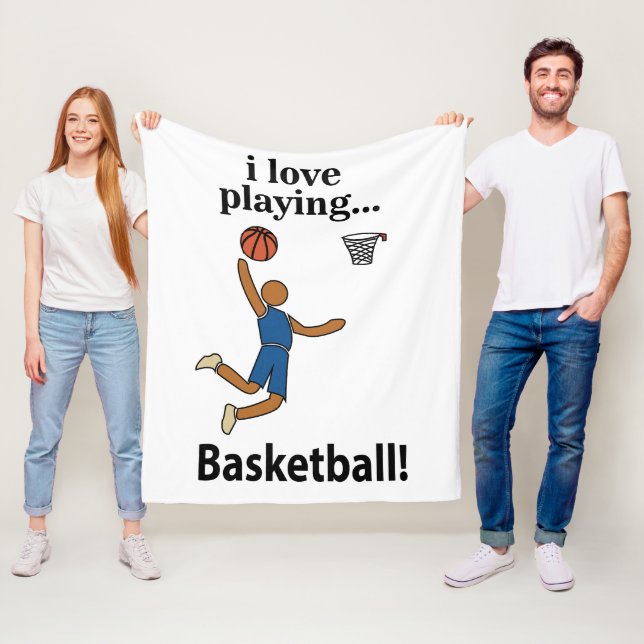 Basketboll I Kärlek spelar basketboll Fleecefilt (På plats)