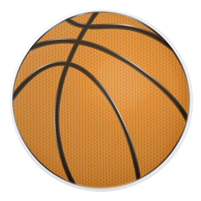 Basketboll i klassisk Orange och svart Knopp (Framsidan)