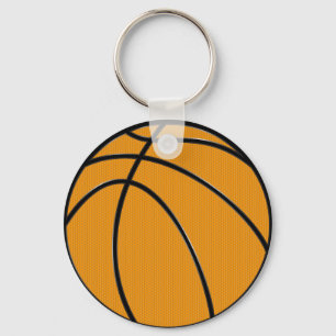 Basketboll i klassisk Orange och svart Nyckelring