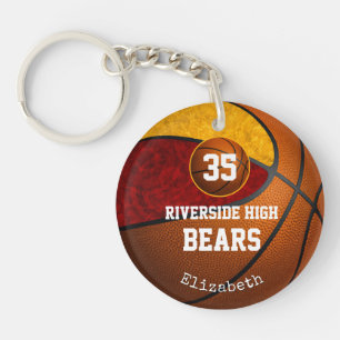 Basketboll i Maroon guld leker som en flicka