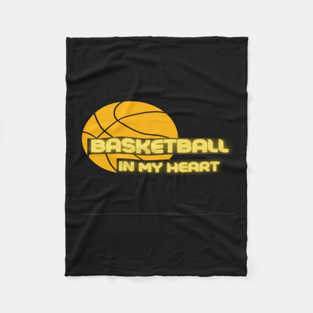 Basketboll i mitt hjärta - roligt S. Fleecefilt (Framsidan)