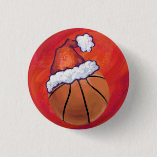 Basketboll i Santa Hat Knapp