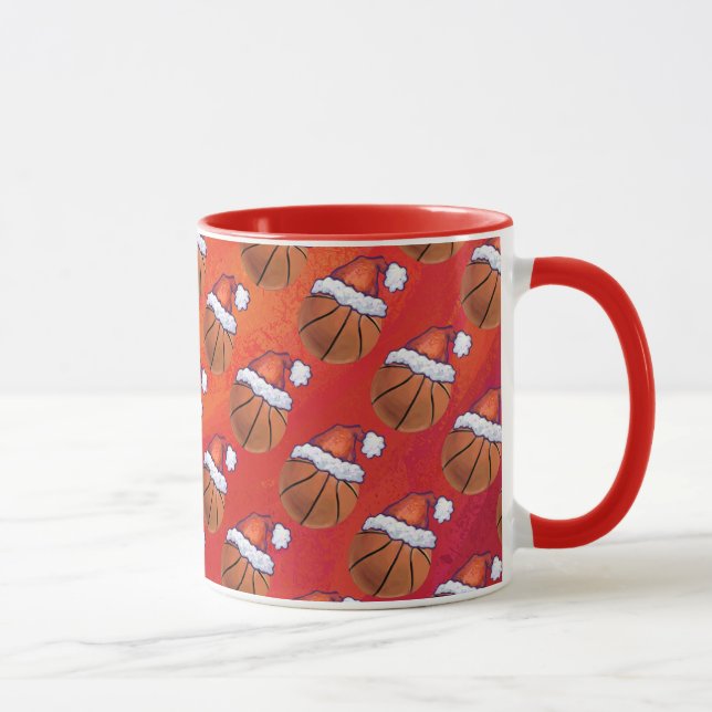 Basketboll i Santa Hat Mönster Mugg (Höger)
