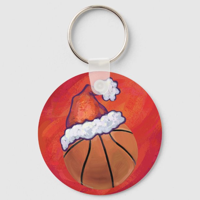 Basketboll i tomtelucka nyckelring (Framsida)