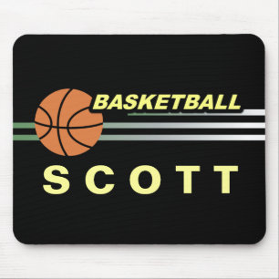 Basketboll idrottar med svart bakgrund, Mousepad Musmatta