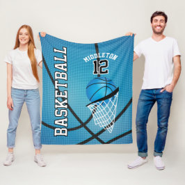 Basketboll 🏀 idrottsdesign i Baby blue Fleecefilt