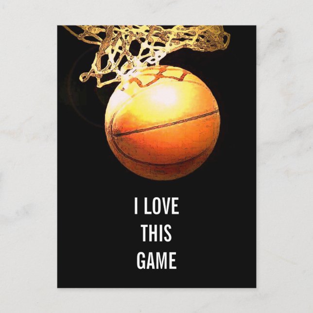 Basketboll - Idrottsillustration Vykort (Framsida)