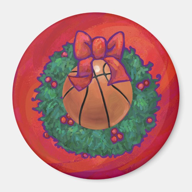 Basketboll Inuti julfransarna Magnet (Framsidan)