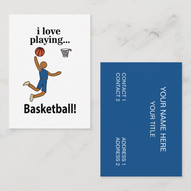 Basketboll Jag älskar att spela basketboll Visitkort (Fram/baksida)