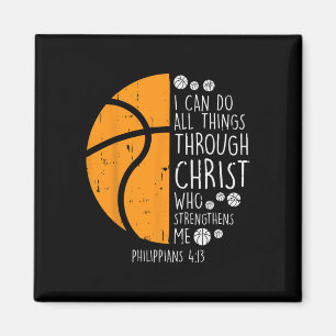 Basketboll jag kan göra Sak Bible Verse Gud Jesus Magnet