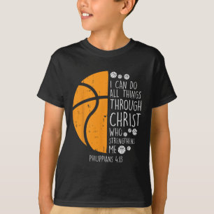 Basketboll jag kan göra Sak Bible Verse Gud Jesus T Shirt