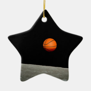 Basketboll jord från rymdsuniversum i måne julgransprydnad keramik