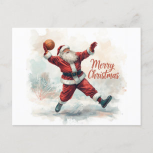 Basketboll jul Jultomten i spel Helg Vykort