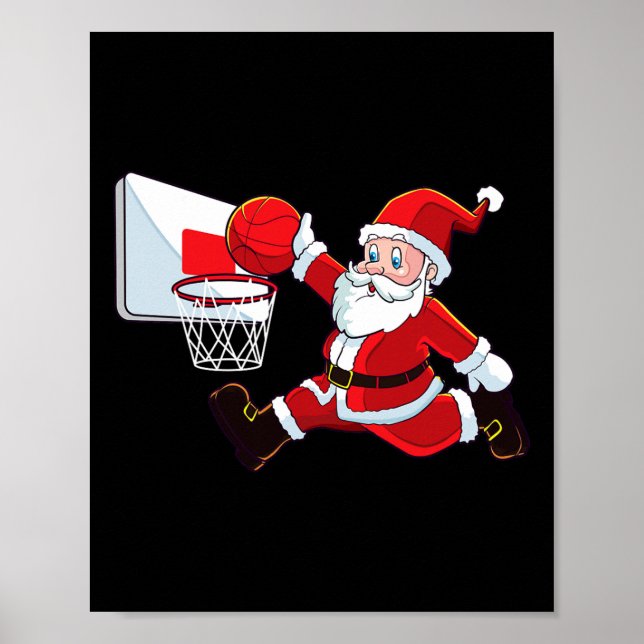 Basketboll jul Jultomten Slam dunk Manar Boy Poster (Framsidan)