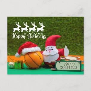 Basketboll jul med Jultomten-kort Vykort