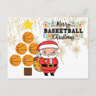 Basketboll jul med Jultomten Vykort