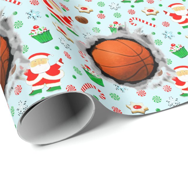 Basketboll jul presentpapper (Rullad Hörn)