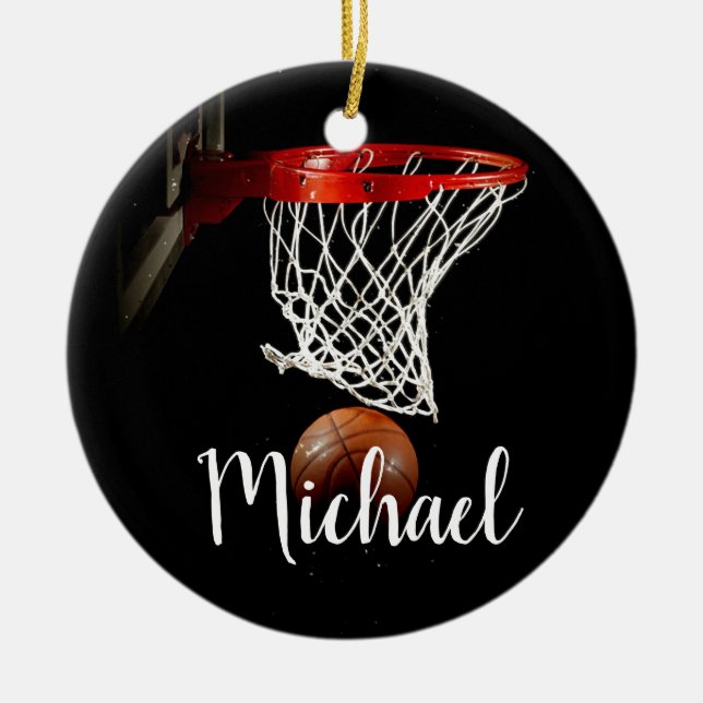 Basketboll Julgransprydnad Keramik (Framsidan)