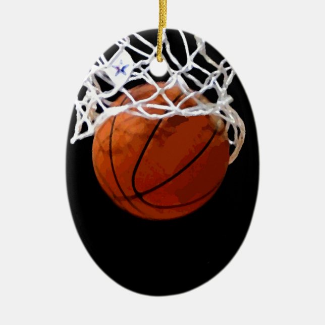 Basketboll Julgransprydnad Keramik (Framsidan)