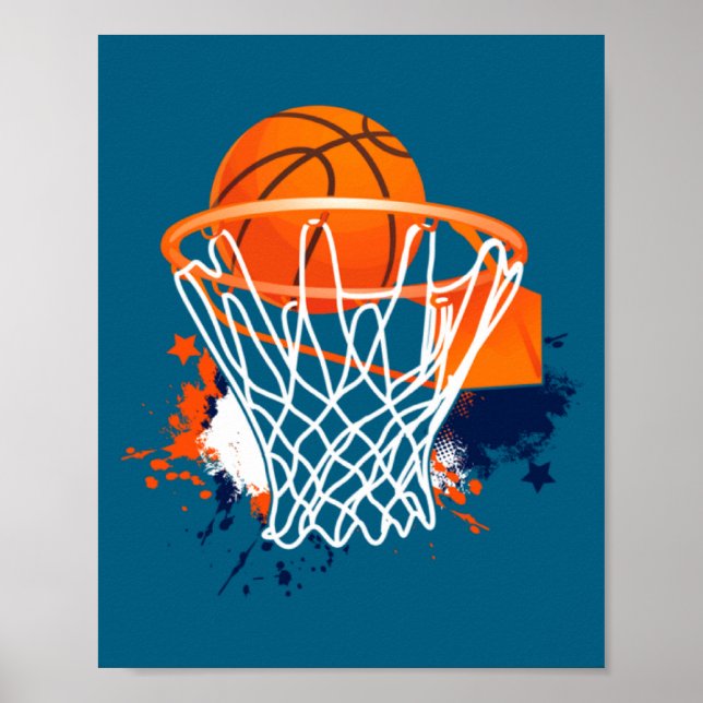 Basketboll Korgspelare Basketbollstränare  Poster (Framsidan)