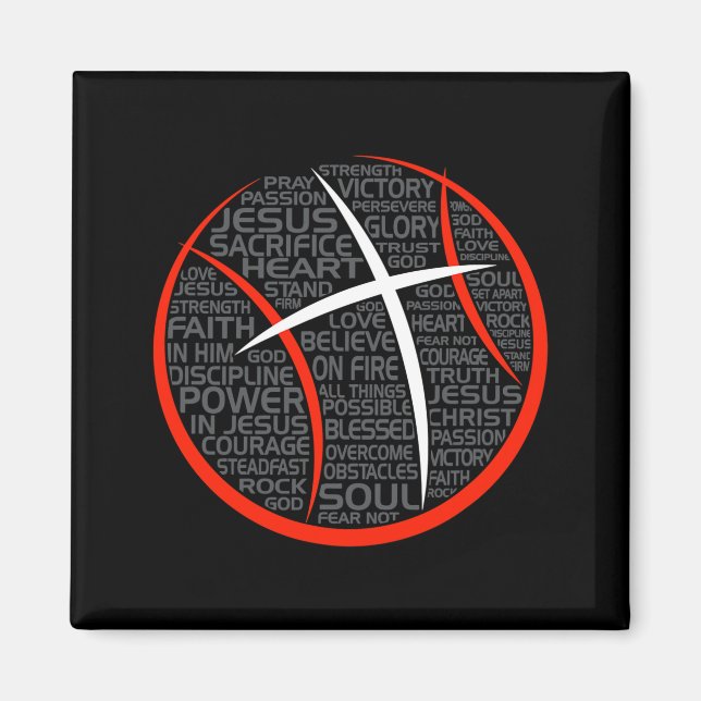 Basketboll kristen idrottsman Jesus Magnet (Framsidan)