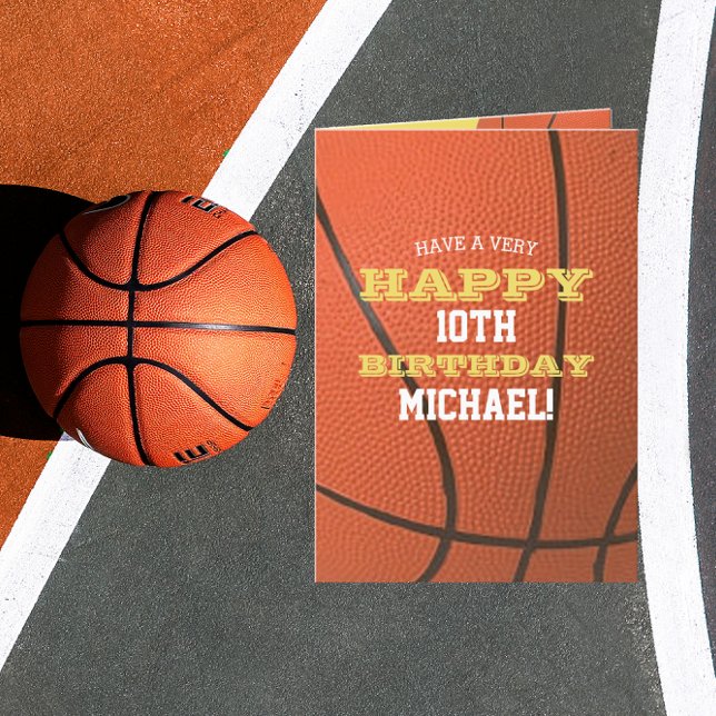 Basketboll Lägg till ditt namn och din födelsedag Kort (Skapare uppladdad)