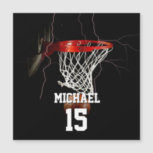 Basketboll lägg till ditt namn och nummer Magnetic