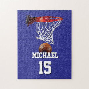 Basketboll Lägg till ditt namn och nummer Pop Art Pussel