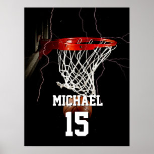 Basketboll lägg till ditt namn och nummer poster