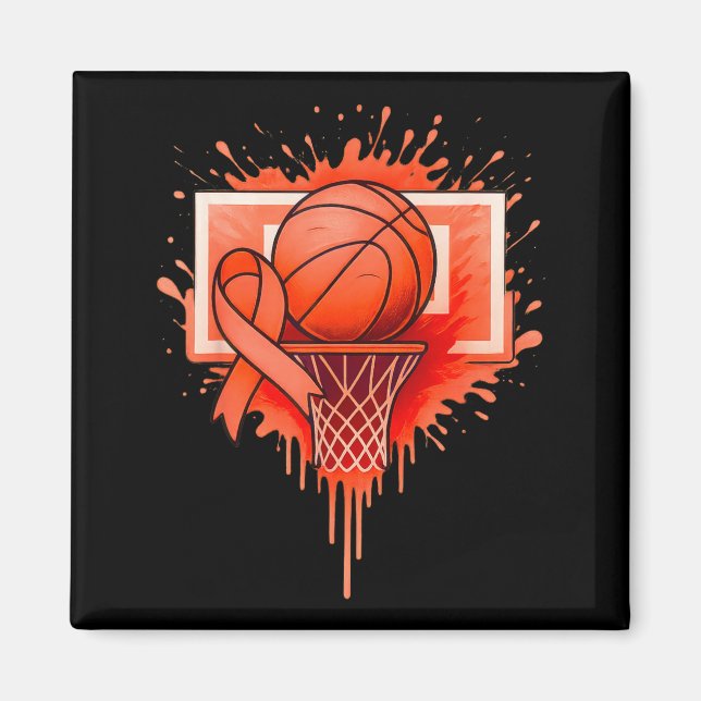 Basketboll Leukemi Cancer Överlevare Magnet (Framsidan)