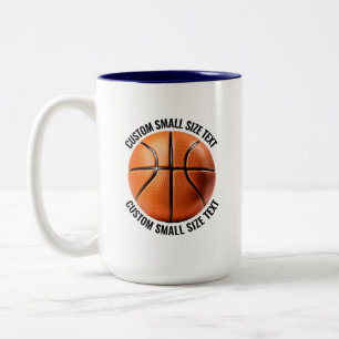 Basketboll & Liten Text MARINBLÅ 425g Custom Två-Tonad Mugg