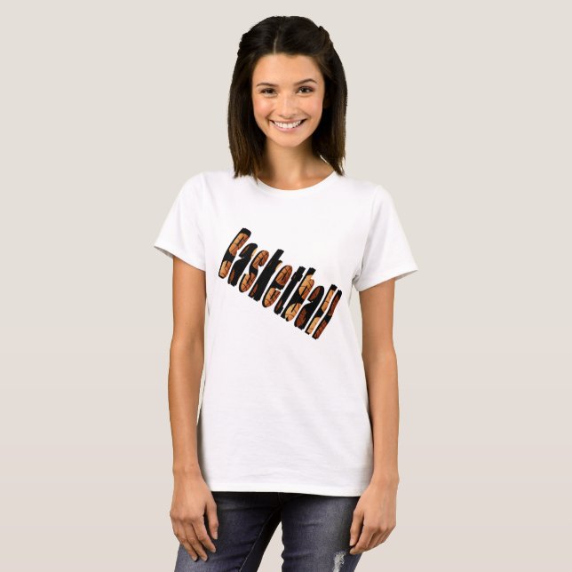 Basketboll Logotyp tillverkad av basketbullar. Tee (Hel framsida)