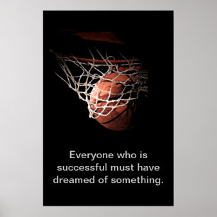 Basketboll lyckades drömma Motivational Inspiratio Poster