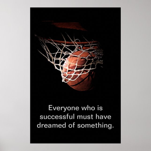 Basketboll lyckades drömma Motivational Inspiratio Poster (Framsidan)