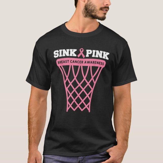Basketboll - mål Rosa Ribbo T Shirt (Framsida)