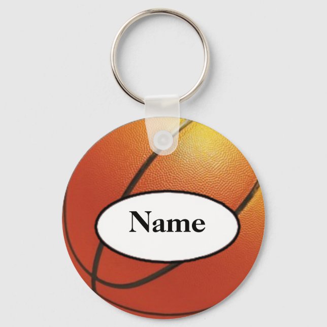 Basketboll med ditt namn på den nyckelring (Framsida)