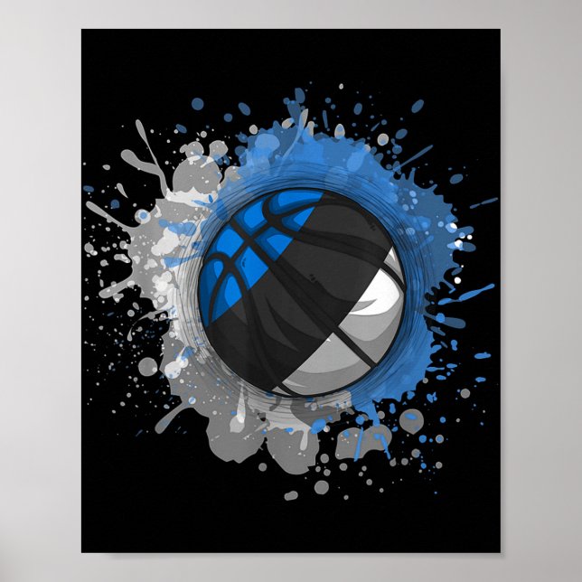 Basketboll med Estlands Flagga Poster (Framsidan)