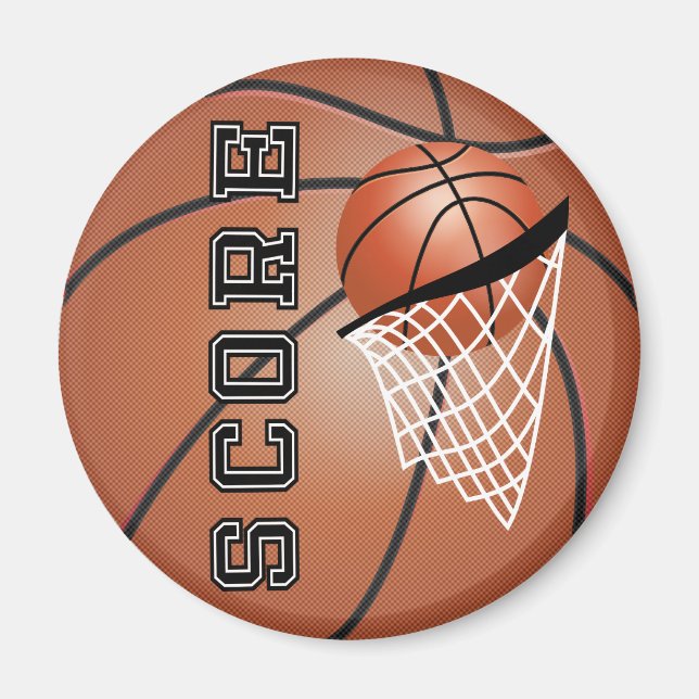 Basketboll med ett nät magnet (Framsidan)