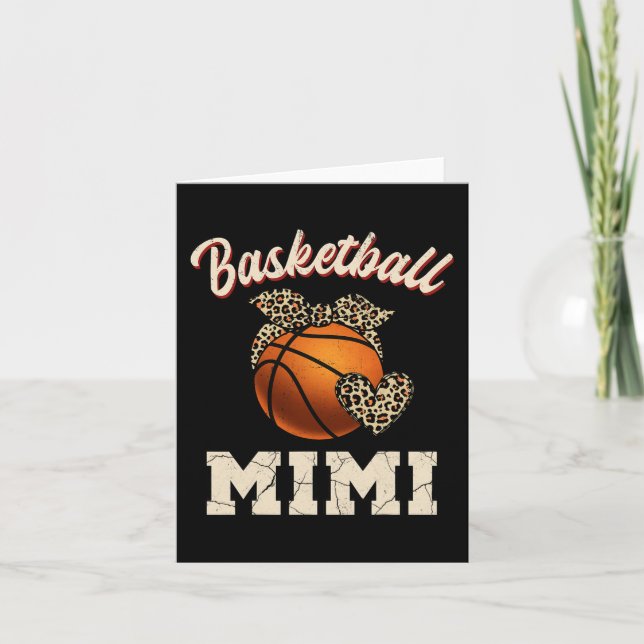 Basketboll Mimi Bandana Leopard Hjärta Fans Mors D Kort (Framsida)