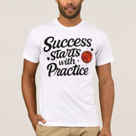 Basketboll Motivation Framgång Övning Citat T Shirt