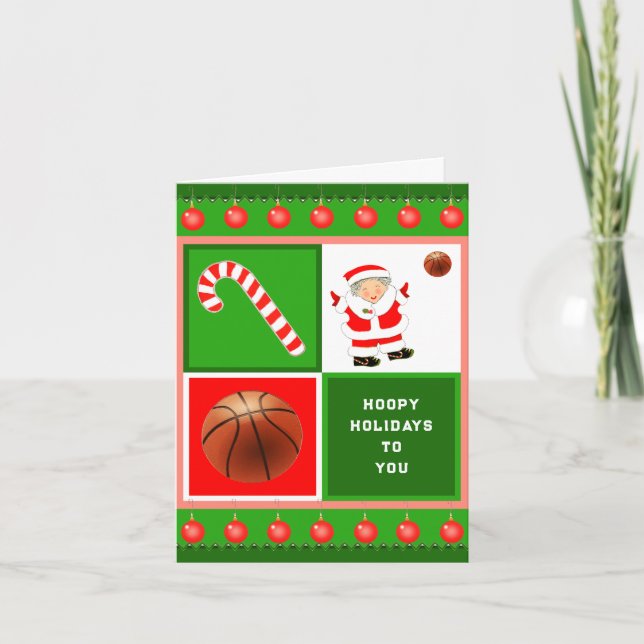 Basketboll Mrs. Claus jul Helgkort (Framsida)