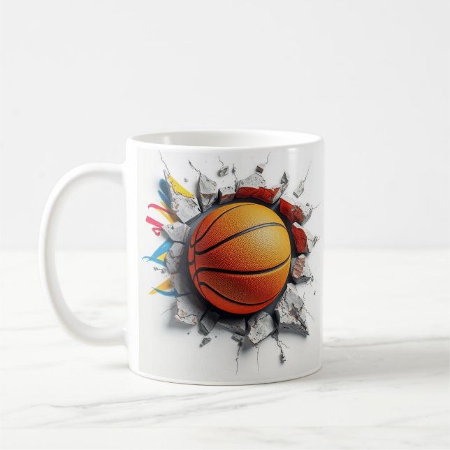 Basketboll, mugg, 3d mugg-utformning kaffemugg (Vänster)