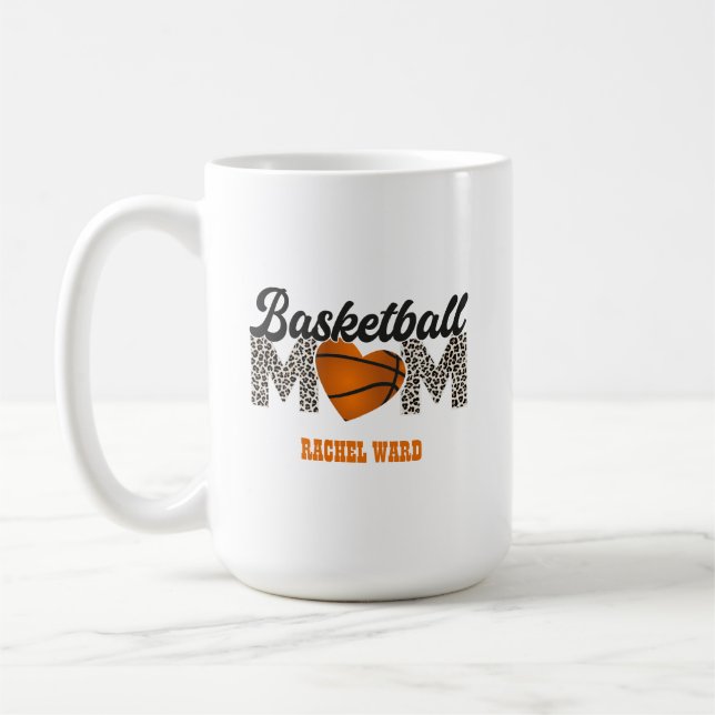 Basketboll Mugg, fram- och baksida, annan design f Kaffemugg (Vänster)
