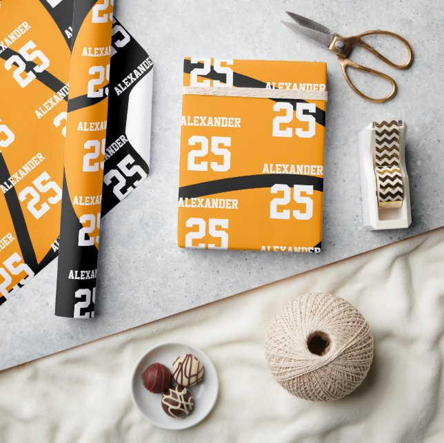 Basketboll | Namn & Nummer Presentpapper (Hantverk)